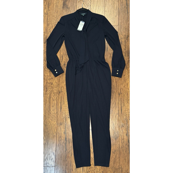 Lauren Ralph Lauren NWT Jumpsuit Navy Classic Stretch - Women's Size M - Picture 8 of 14